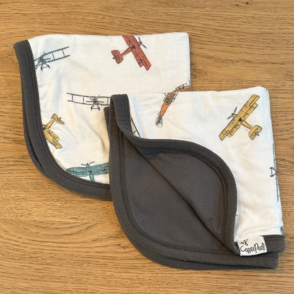 Coppin' Pearl Airplane Lovey Set - White and Gray